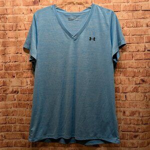 Under Armour T-Shirt Heatgear Loose V-Neck  Blue Size XL